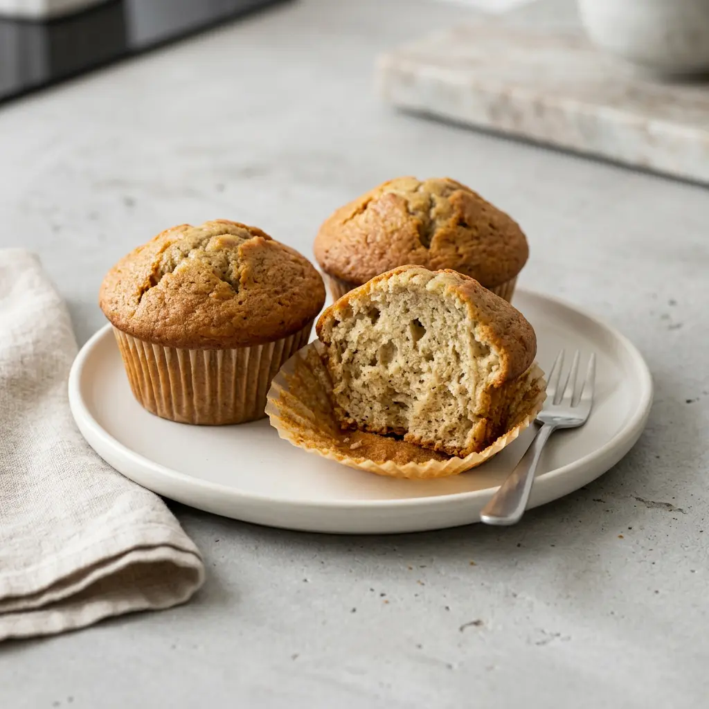 Fotó a tálalásra kész Banános muffin forrólevegős sütőben ételről