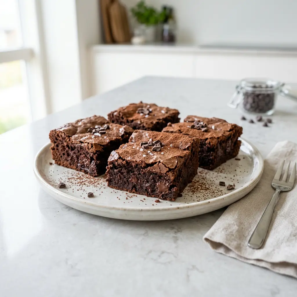 Fotó a tálalásra kész Brownie forrólevegős sütőben ételről