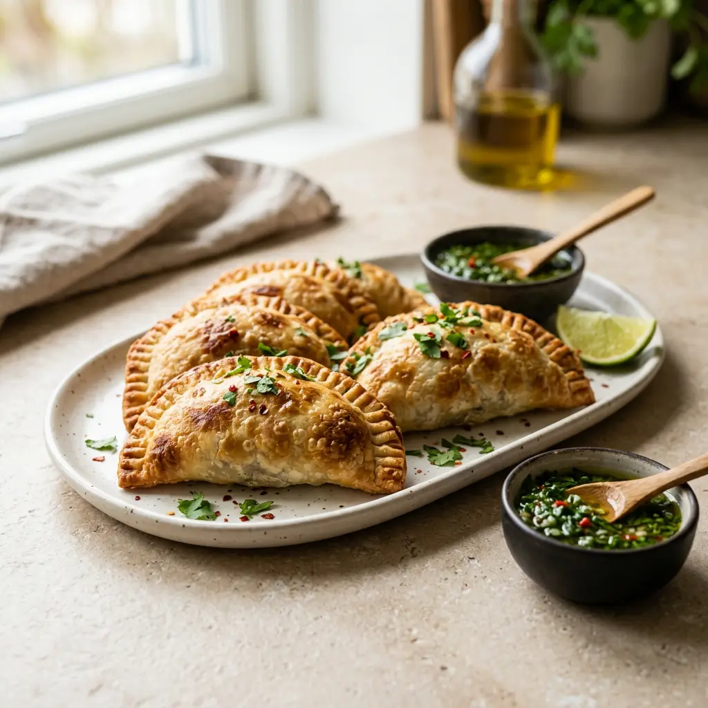 Fotó a tálalásra kész Empanada forrólevegős sütőben ételről