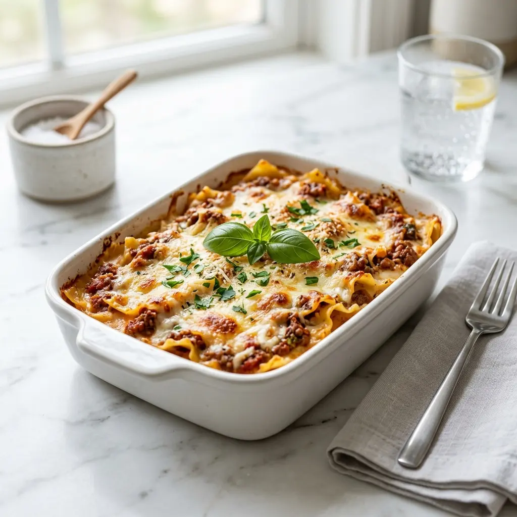 Fotó a tálalásra kész Lasagnette ételről