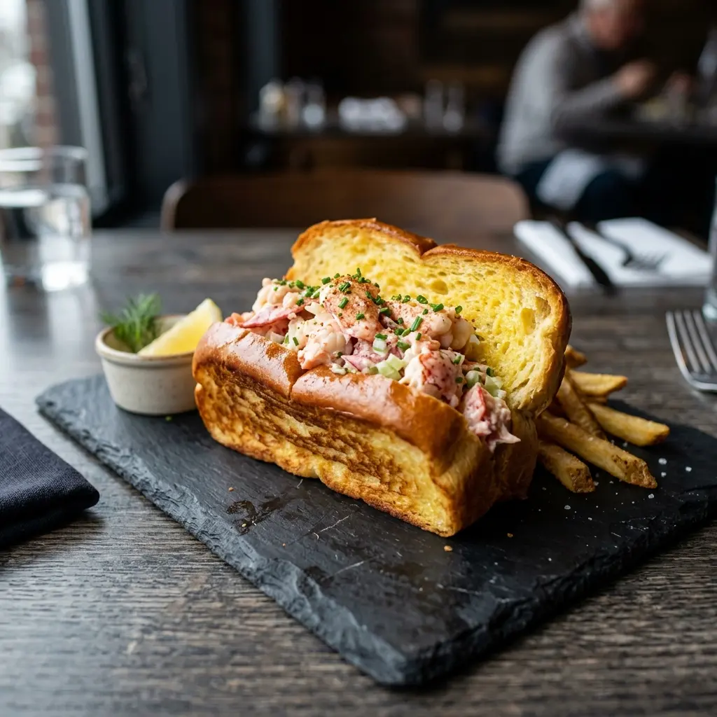 Fotó a tálalásra kész Lobster roll ételről