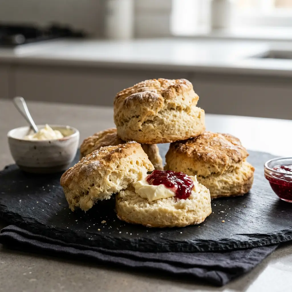 Fotó a tálalásra kész Scone forrólevegős sütőben ételről